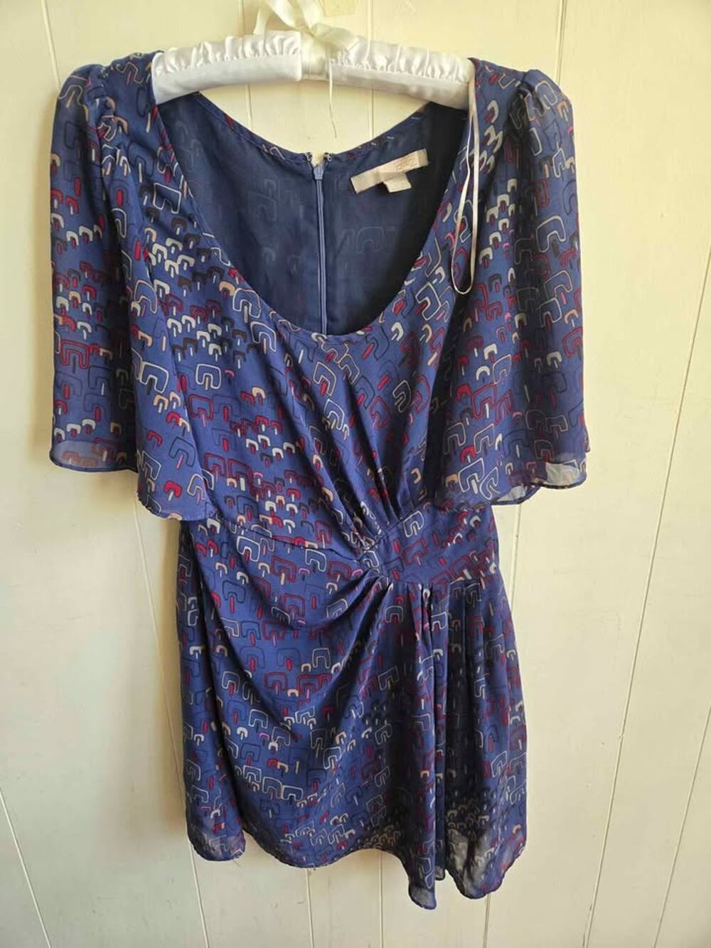 Love21 Geometric Print Flutter Sleeve Dress Size Small